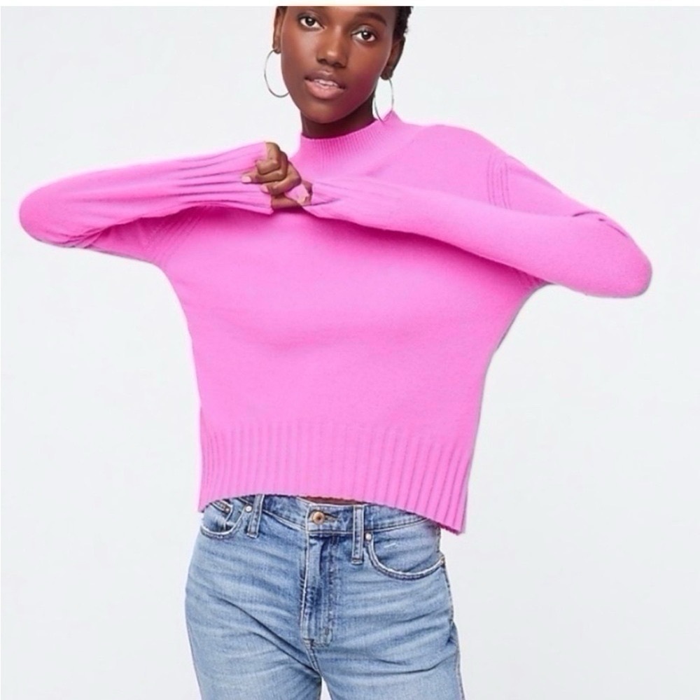 J.Crew Pink Cashmere Mockneck Sweater